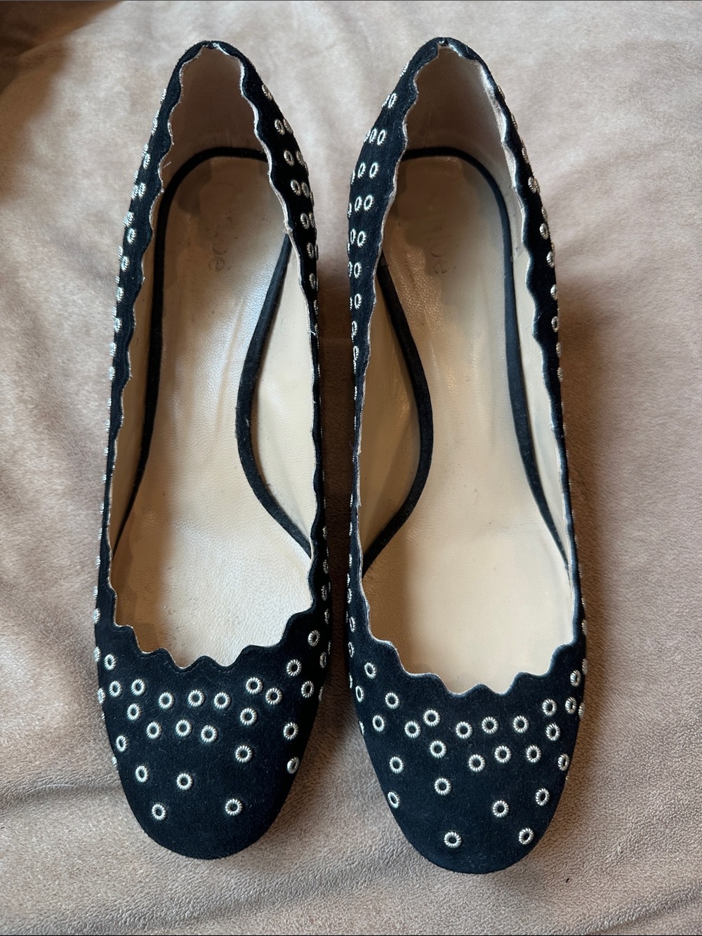 Chloe Suede Lauren Embellished Pumps